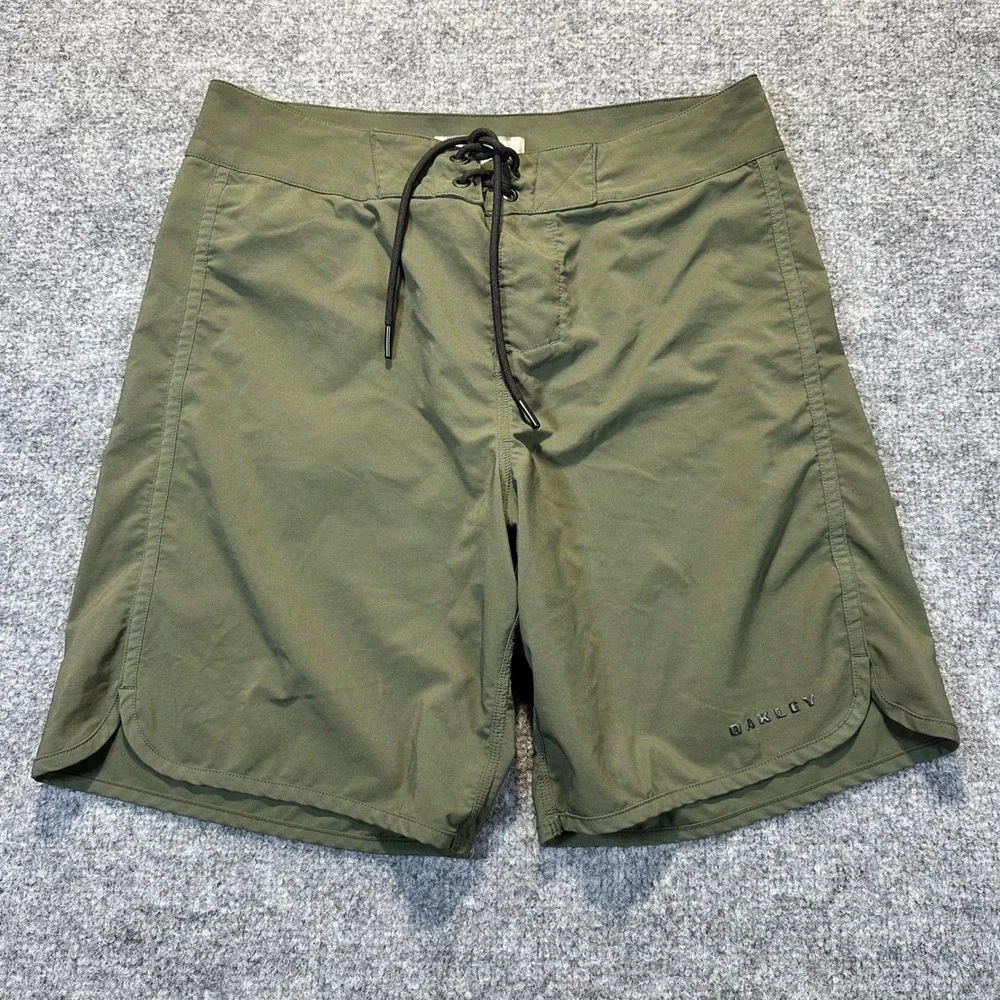 Oakley Board Shorts Mens 30 Olive Green Performance Fit Surf Swim Beach Utility